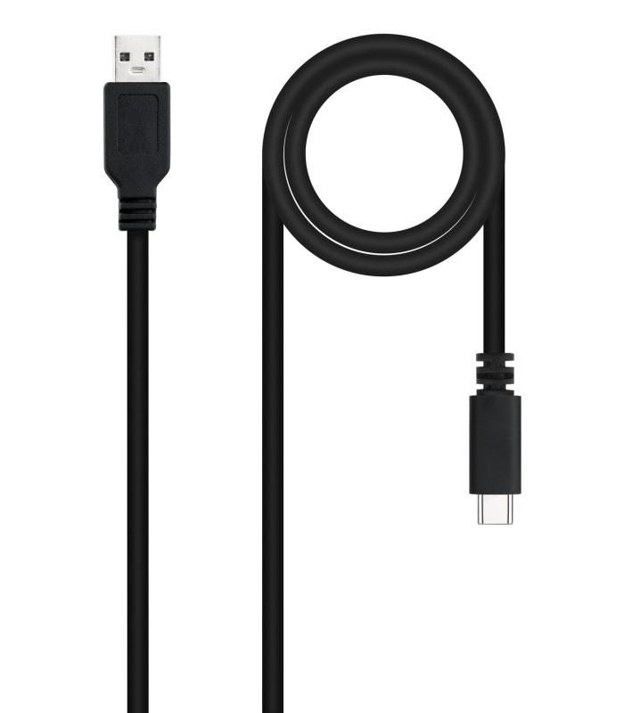 Nanocable USB 2.0, 2m cable USB USB C 2 x USB A Negro