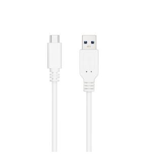 Nanocable Cable USB 3.1, Gen2 10 Gbps 3A, tipo USB-C M-A M, Blanco, 2 m