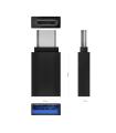 AISENS Mini Adaptador Aluminio USB 3.2 Gen1 3A, Tipo USB-C M-A H, Negro
