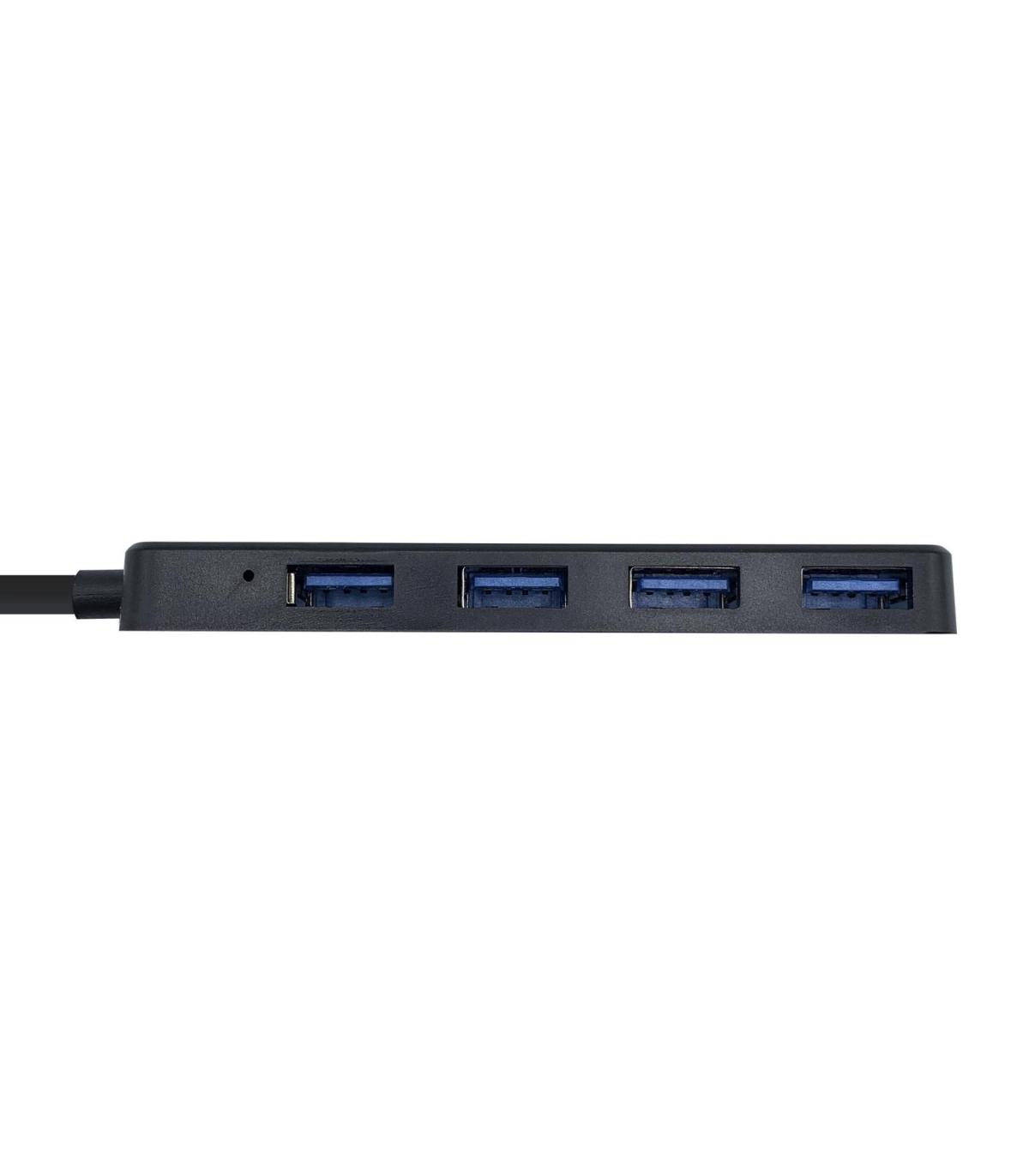AISENS Hub USB 3.0, Tipo A M - 4 x Tipo A H, Negro, 30 cm