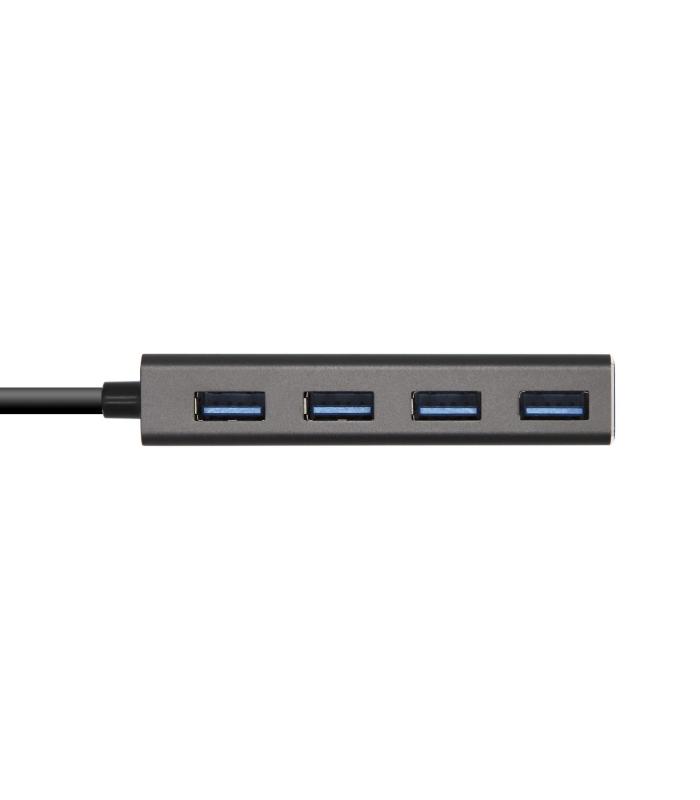 AISENS Hub USB 3.1 USB-C, USB-C M - 4 x Tipo A H, Gris, 15 cm