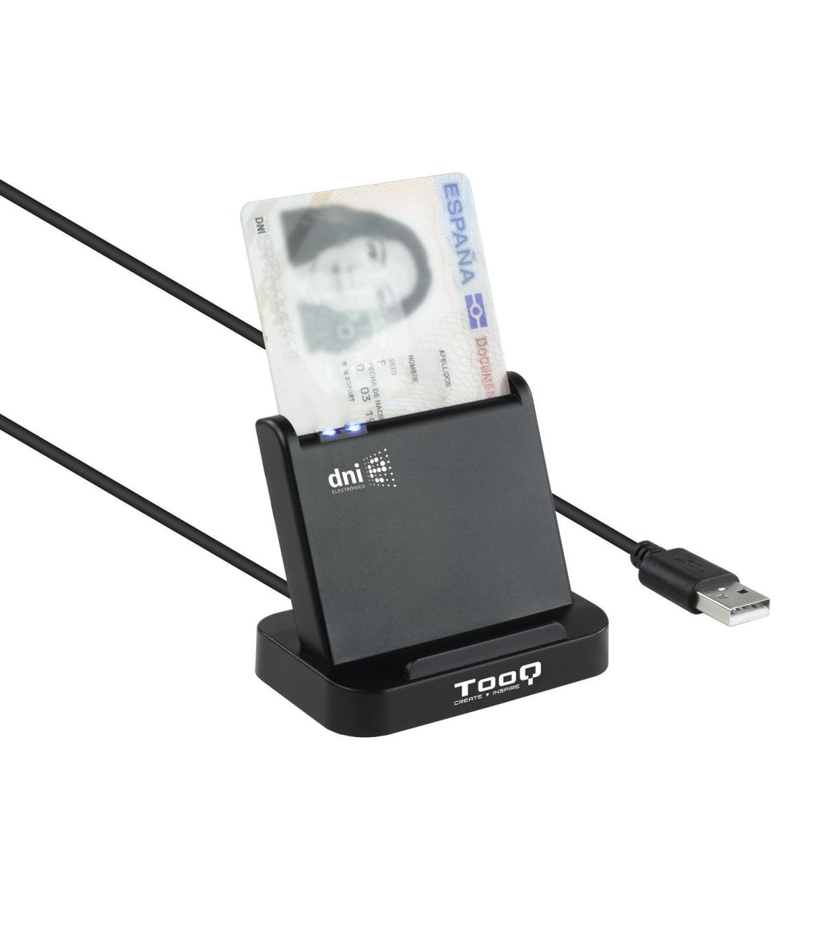 TooQ Lector de Tarjetas Inteligentes DNIe VISION USB 2.0, Negro