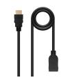 Nanocable Cable HDM 2.0 Prolongador A M-A H, Negro, 2 m