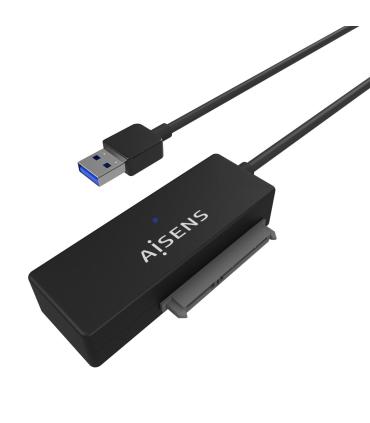 AISENS Adaptador ASE-35A01B SATA a USB-A USB 3.0 USB3.1 GEN1 para Discos Duros 2.5″ y 3.5″ con Alimentador, Negro