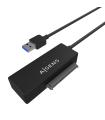 AISENS Adaptador ASE-35A01B SATA a USB-A USB 3.0 USB3.1 GEN1 para Discos Duros 2.5″ y 3.5″ con Alimentador, Negro