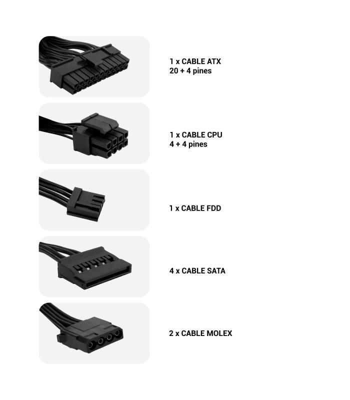CoolBox Basic 500GR ATX unidad de fuente de alimentación 500 W 20+4 pin ATX Negro