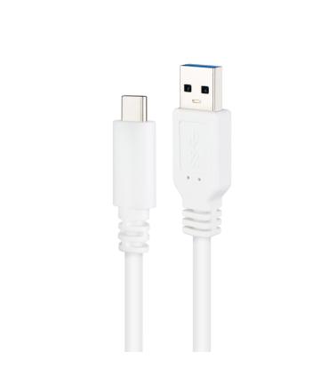 Nanocable Cable USB 3.1, Gen2 10 Gbps 3A, tipo USB-C M-A M, Blanco, 1 m