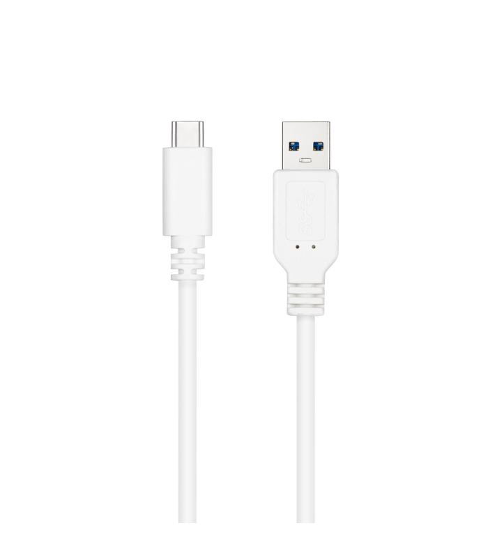 Nanocable Cable USB 3.1, Gen2 10 Gbps 3A, tipo USB-C M-A M, Blanco, 1 m