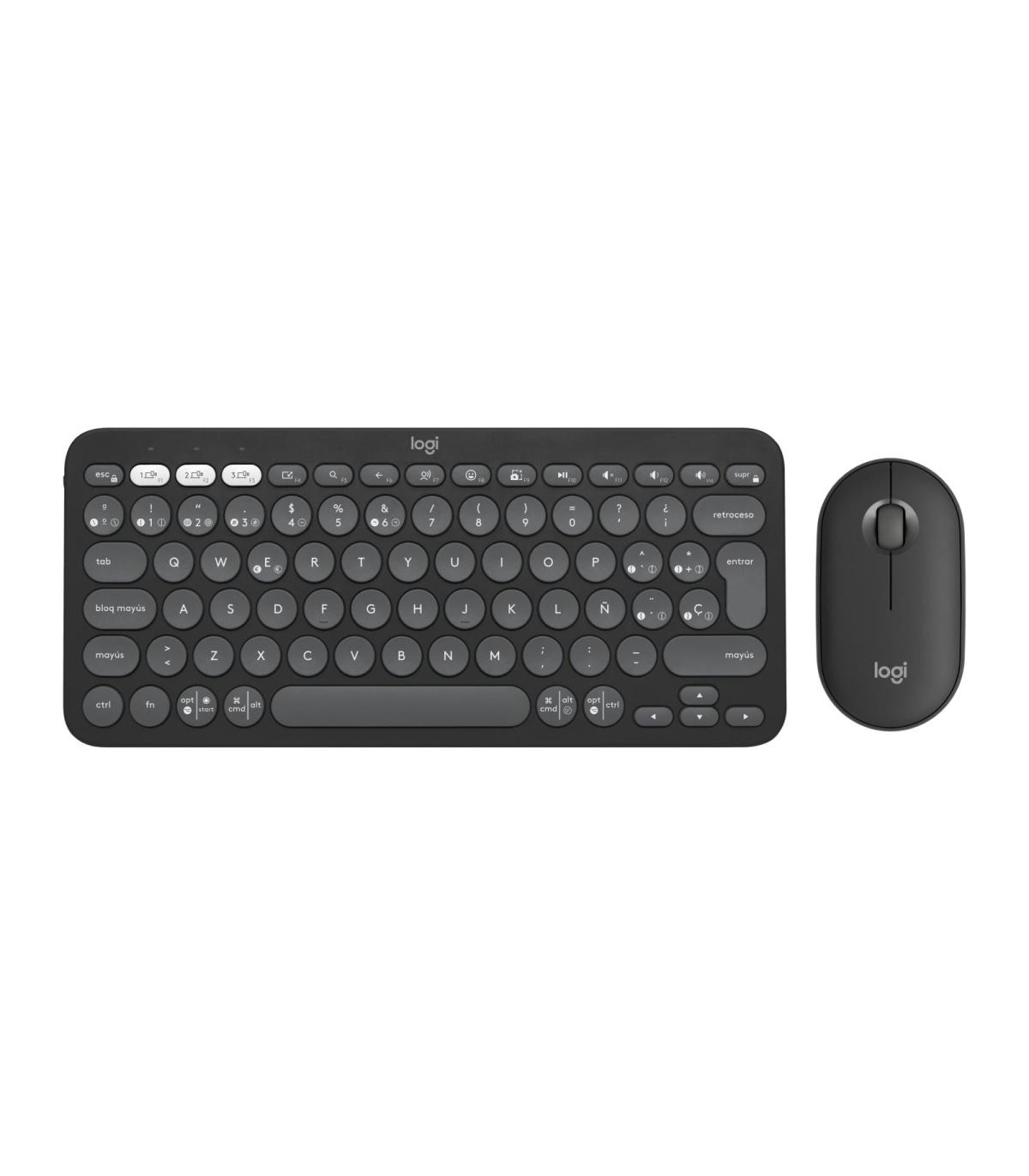Logitech Pebble 2 Combo teclado Ratón incluido Universal RF Wireless + Bluetooth QWERTY Español Grafito