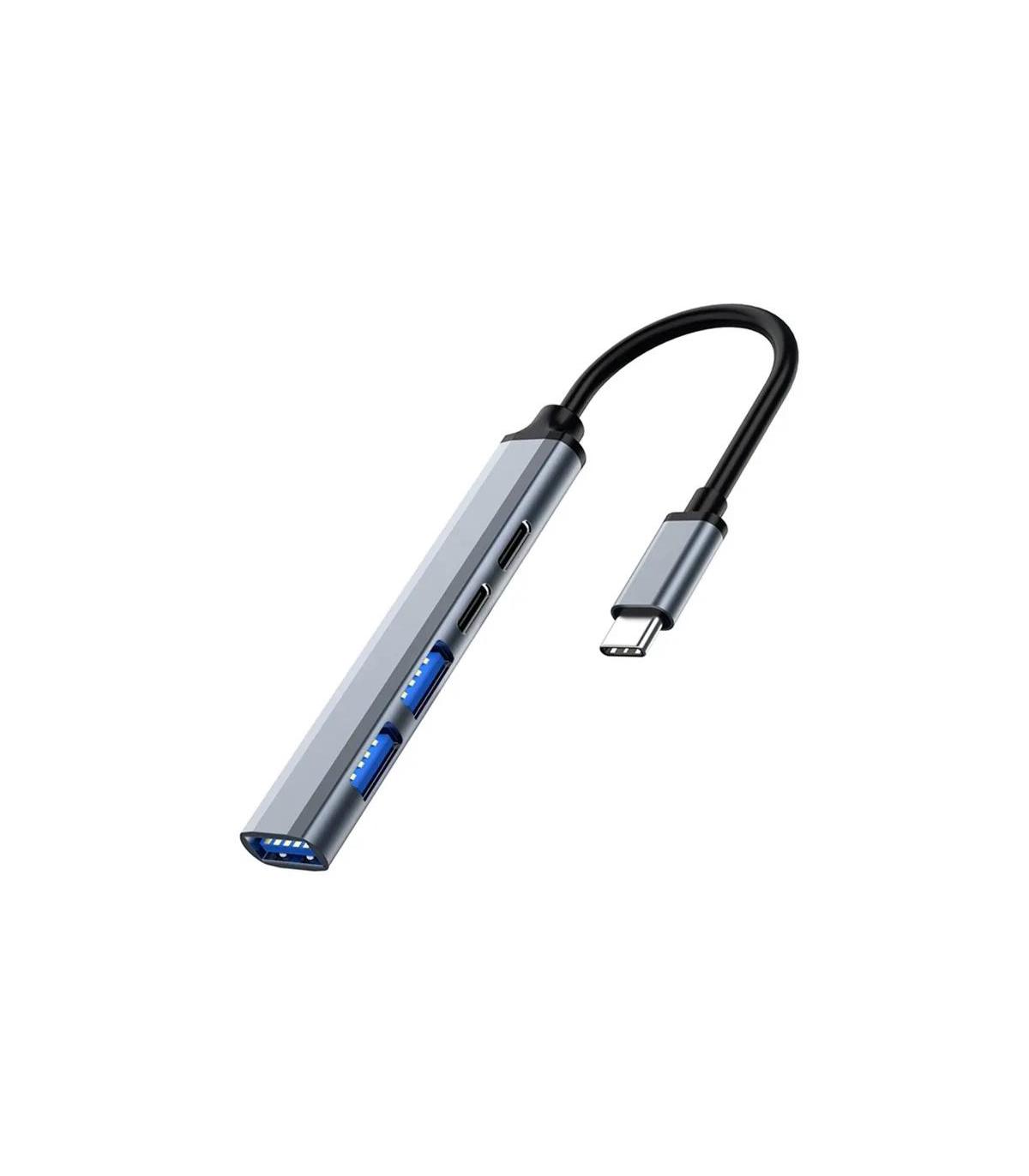 Ewent EW1149 hub de interfaz USB 3.2 Gen 1 (3.1 Gen 1) Type-C 5000 Mbit s Gris, Plata