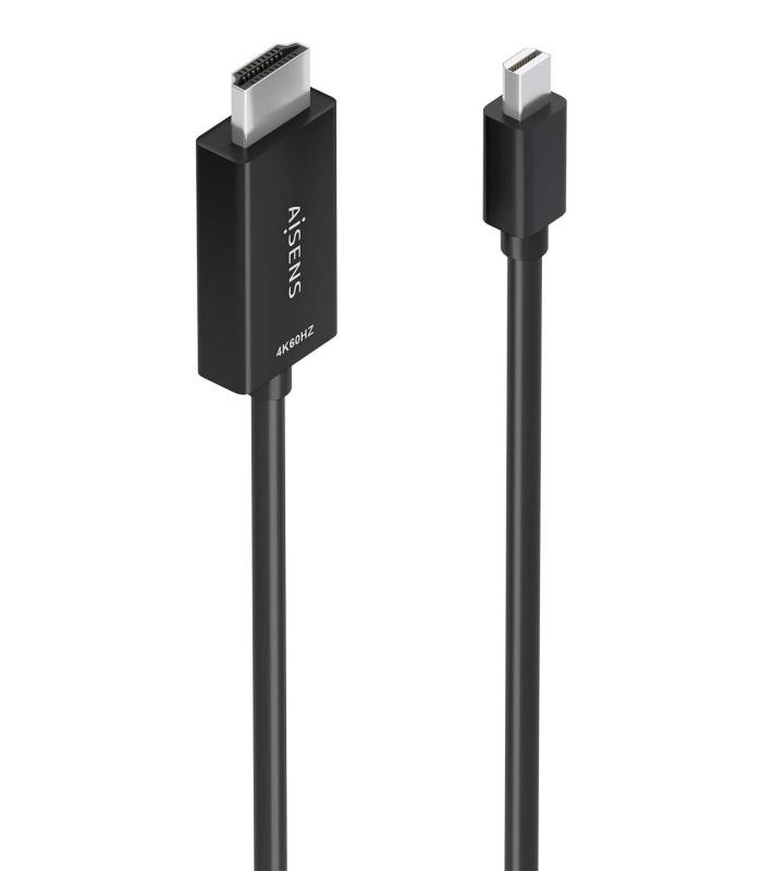 AISENS Cable conversor MINI DP a HDMI 4K@60Hz, MINI DP M-HDMI M, Negro, 1.0m