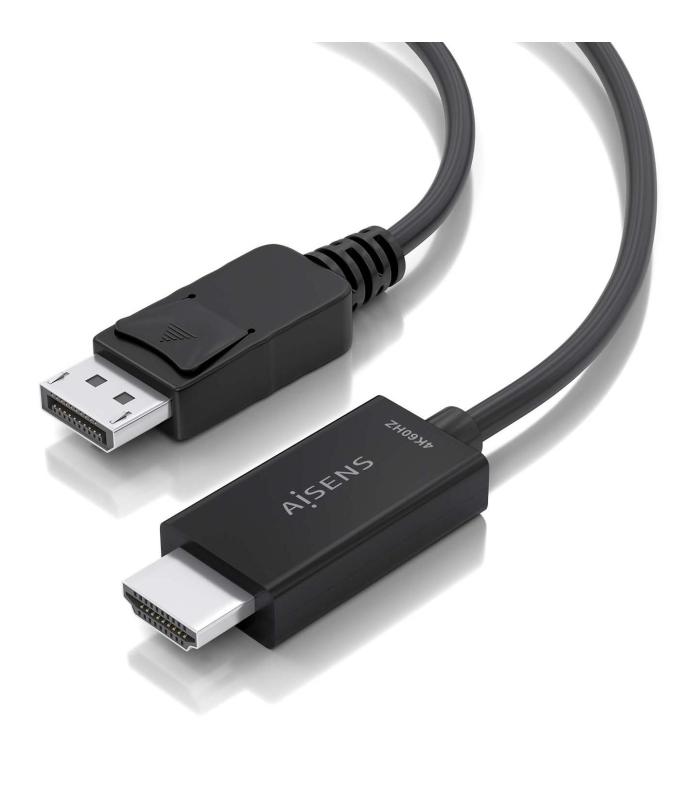 AISENS Cable conversor DisplayPort a HDMI 4K@60Hz, DP M-HDMI M, Negro, 1.5m
