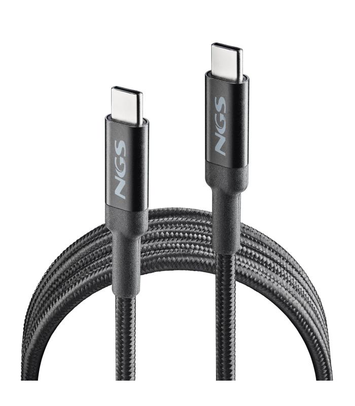 Cable USB 2.0 Tipo-C NGS KNOT  USB Tipo-C Macho - USB Tipo-C Macho  Hasta 65W  480Mbps  3m  Negro
