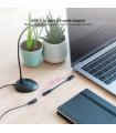 Nanocable Cable Adaptador Audio USB-C M a Jack 3.5 H, 11 cm, Negro