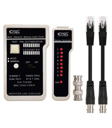 Nanocable TESTEADOR PARA CABLE RJ11 RJ12 RJ45, COAXIAL