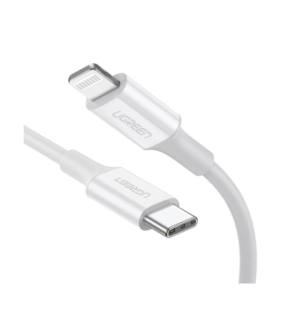 Ugreen 10493 cable de conector Lightning 1 m Blanco
