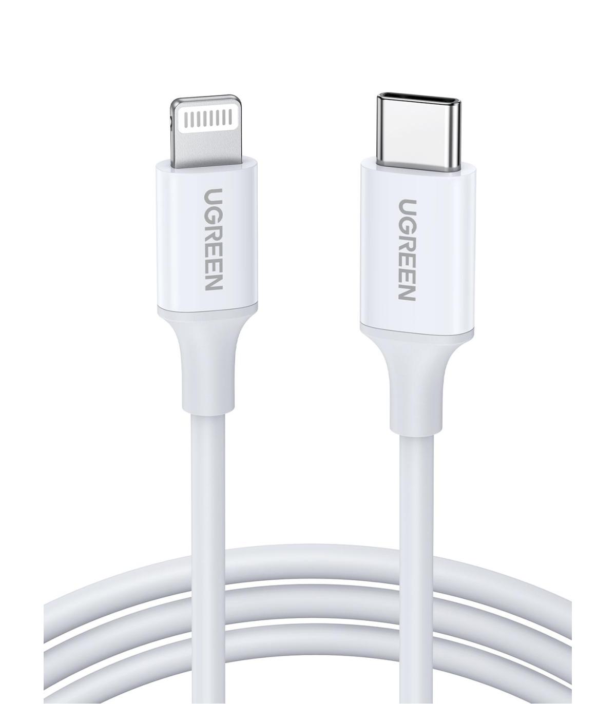 Ugreen 10493 cable de conector Lightning 1 m Blanco