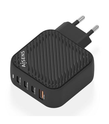 AISENS Cargador GaN 100W, 3xUSB-C PD3.0 QC4.0, 1xUSB-A QC3.0, Negro
