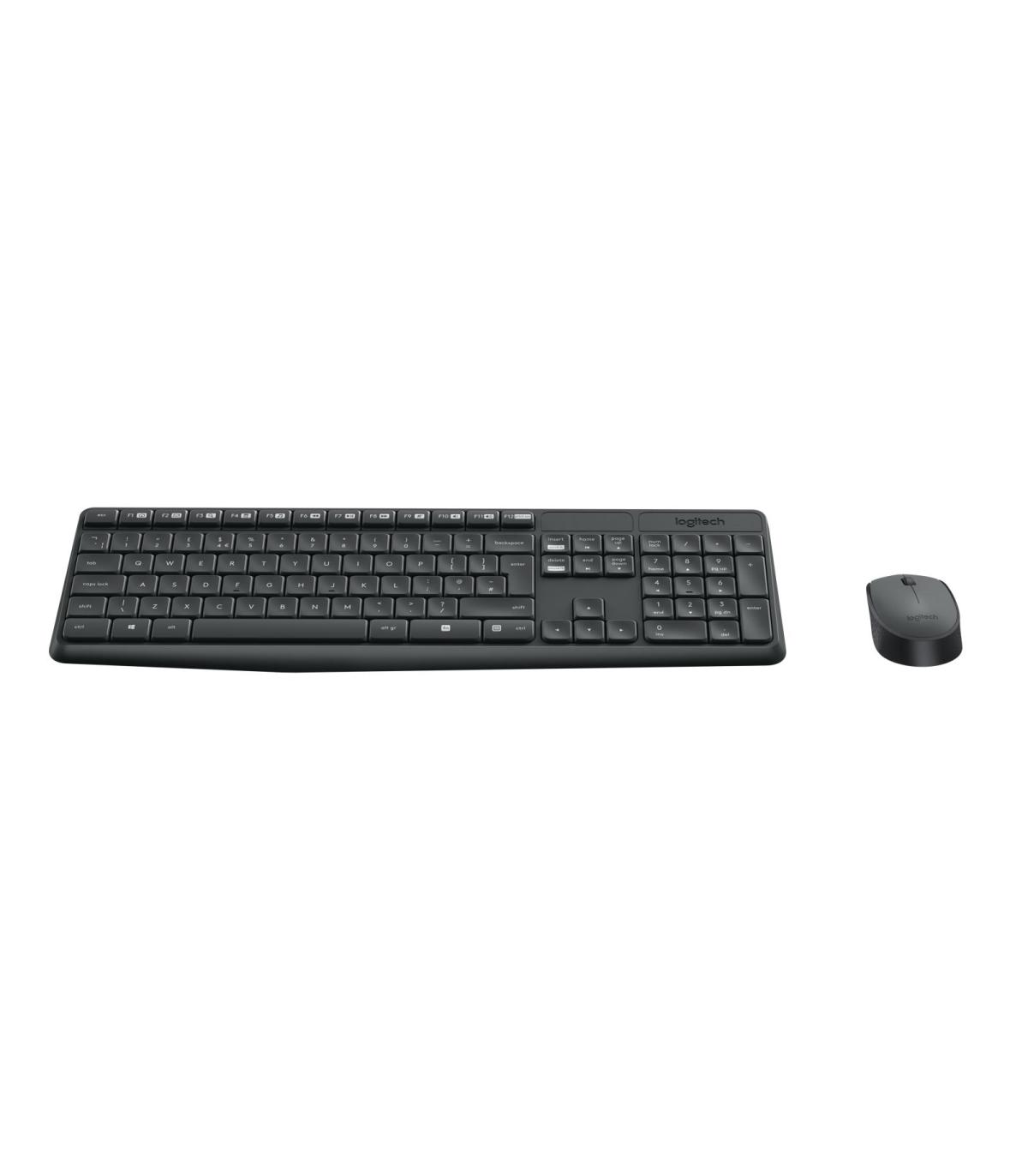 Logitech MK235 teclado Ratón incluido Hogar USB QWERTY Español Gris