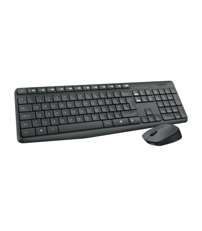 Logitech MK235 teclado Ratón incluido Hogar USB QWERTY Español Gris
