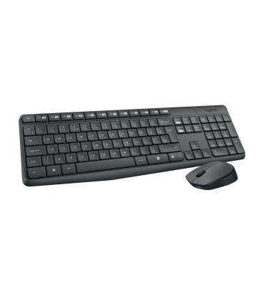 Logitech MK235 teclado Ratón incluido Hogar USB QWERTY Español Gris