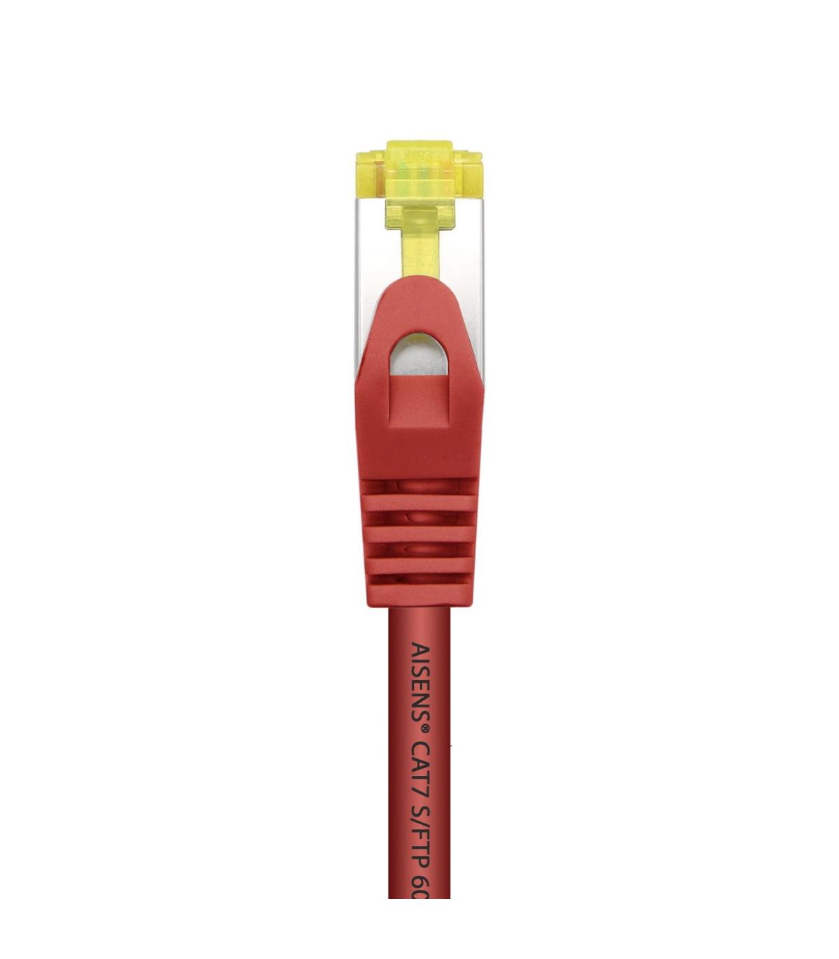 AISENS Cable De Red Latiguillo RJ45 LSZH Cat.7 600 MHz S FTP PIMF AWG26, Rojo, 0.5 m