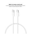 Nanocable Cable USB-C 2.0 60W 3A, USB-C M-USB-C M, Blanco, 1 m