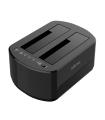 AISENS Estacion de Docking de Doble Bahia ASDS-D03B SATA 2.5 3.5 a USB 3.0 3.1 Gen1, Clone, Negra
