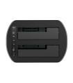 AISENS Estacion de Docking de Doble Bahia ASDS-D03B SATA 2.5 3.5 a USB 3.0 3.1 Gen1, Clone, Negra