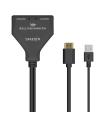 AISENS HDMI Duplicador 4K@30HZ 1×2 con Alimentación USB y Cable, Negro, 30 cm