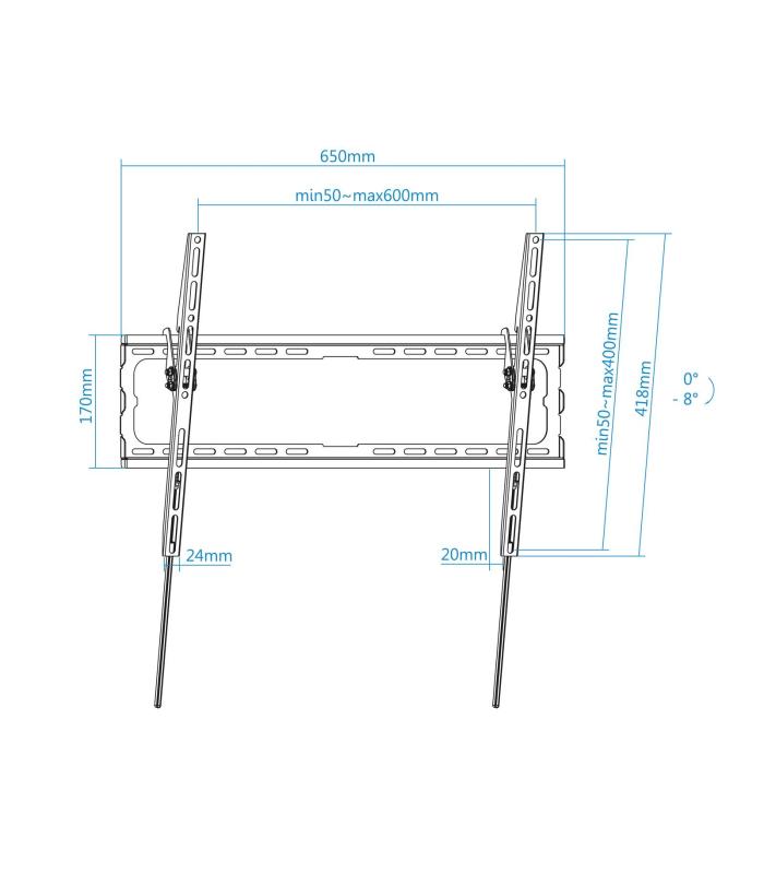 TooQ LP1081T-B soporte para TV 2,03 m (80") Negro