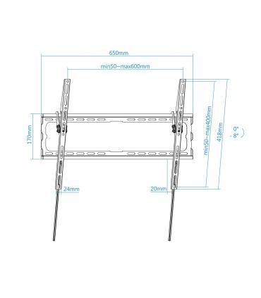TooQ LP1081T-B soporte para TV 2,03 m (80") Negro