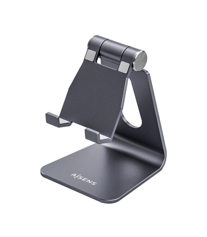 AISENS Soporte De Sobremesa Tamaño M Ajustable (1 Pivote) Para Movil   Tablet, Gris