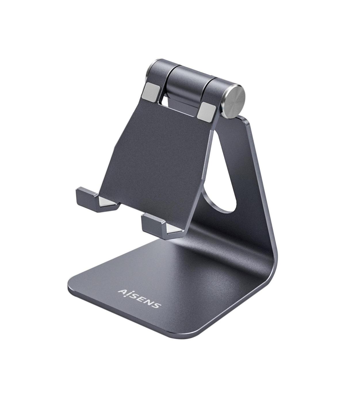 AISENS Soporte De Sobremesa Tamaño M Ajustable (1 Pivote) Para Movil   Tablet, Gris