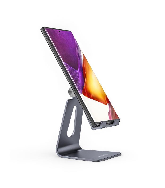 AISENS Soporte De Sobremesa Tamaño M Ajustable (1 Pivote) Para Movil   Tablet, Gris