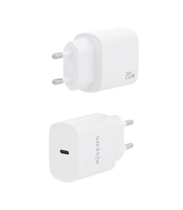 AISENS Cargador USB-C PD3.0 1 Puerto 1xUSB-C 20W, Blanco