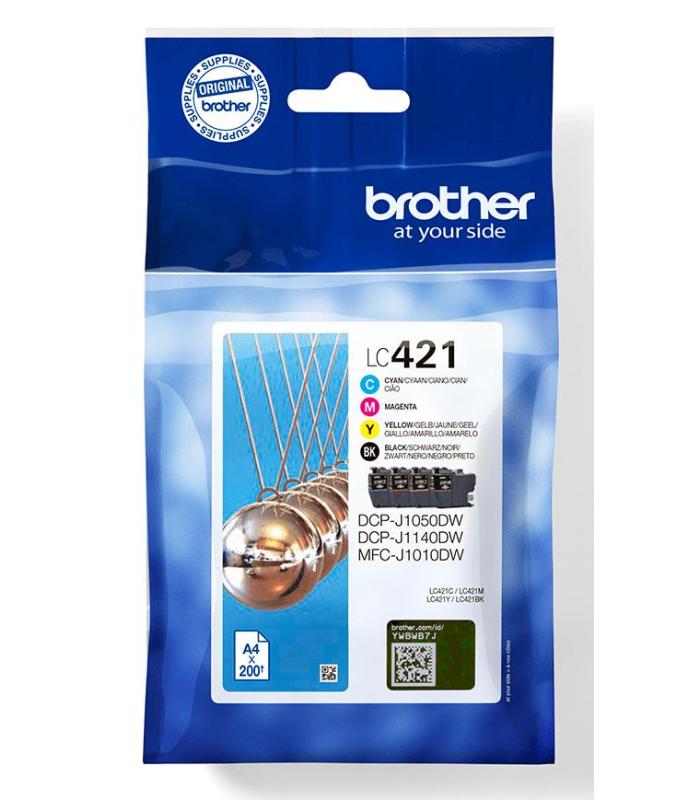 Brother LC-421VAL PagePack 4 pieza(s) Original Rendimiento estándar Negro, Cian, Magenta, Amarillo