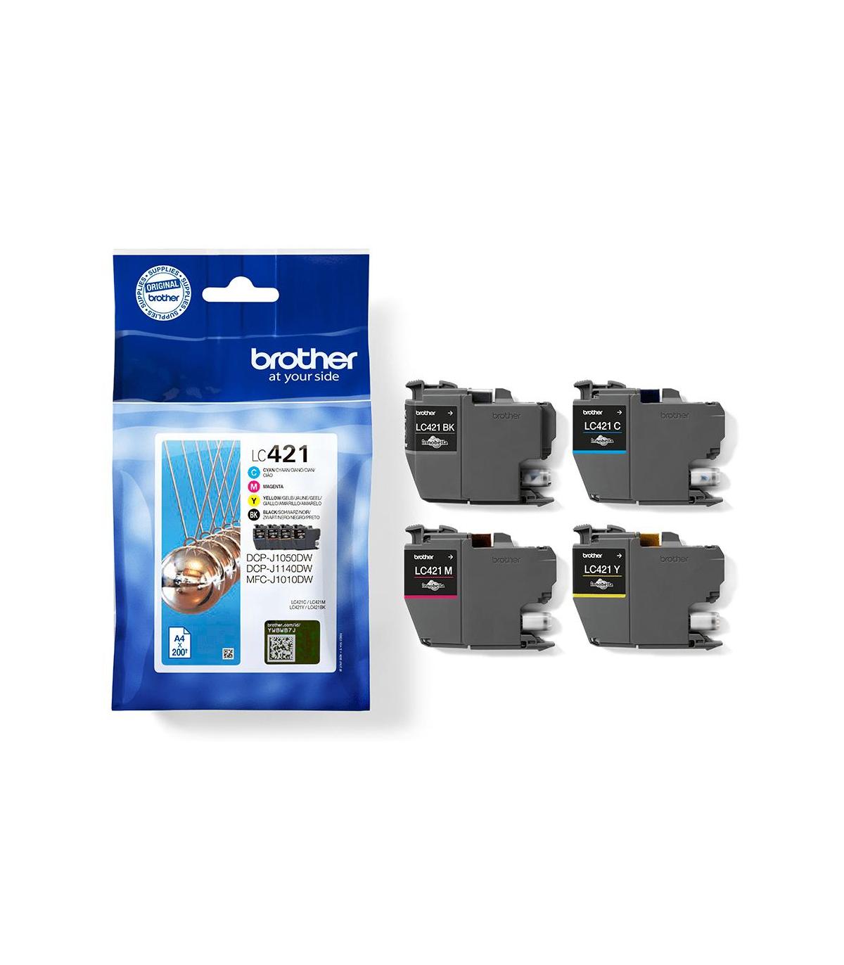 Brother LC-421VAL PagePack 4 pieza(s) Original Rendimiento estándar Negro, Cian, Magenta, Amarillo