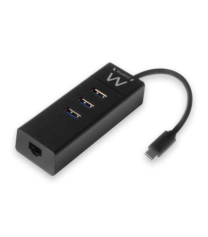 Ewent EW1141 base para portátil y replicador de puertos USB 3.2 Gen 1 (3.1 Gen 1) Type-C Negro