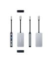 Nanocable HUB USB-C 5 en 1, Conversor 3.2 GEN1 5G a 3 x USB-A 3.0 + USB-C + USB-C PD 100W, Aluminio, 15 cm, Gris