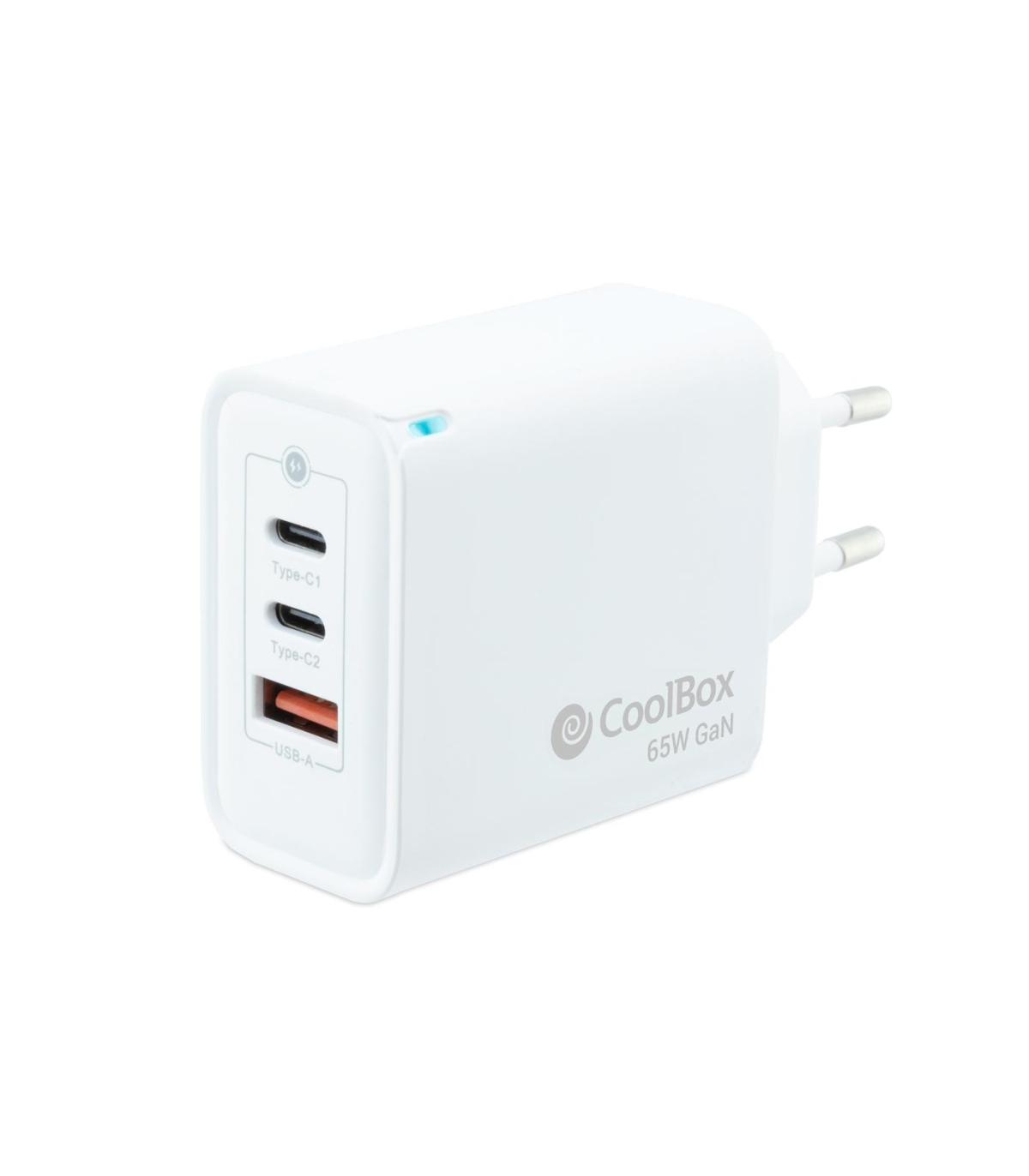 CoolBox Cargador USB 65W con tecnología GaN
