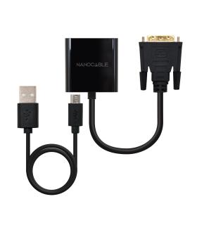 Nanocable Conversor DVI 24+1 m A VGA HDB15 h, Negro, 10 cm