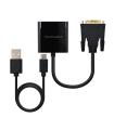 Nanocable Conversor DVI 24+1/m A VGA HDB15/h, Negro, 10 cm
