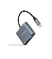 Nanocable Conversor USB-C a HDMI VGA USB3.0 PD 15 cm, Gris