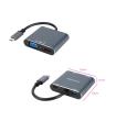 Nanocable Conversor USB-C a HDMI VGA USB3.0 PD 15 cm, Gris