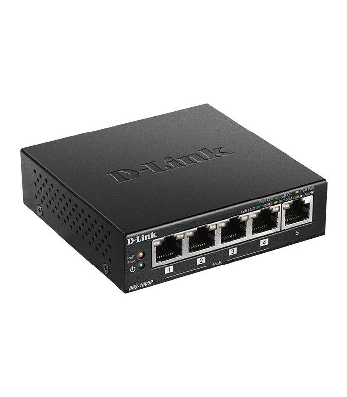 D-Link DGS-1005P E switch No administrado Gigabit Ethernet (10 100 1000) Energía sobre Ethernet (PoE) Negro