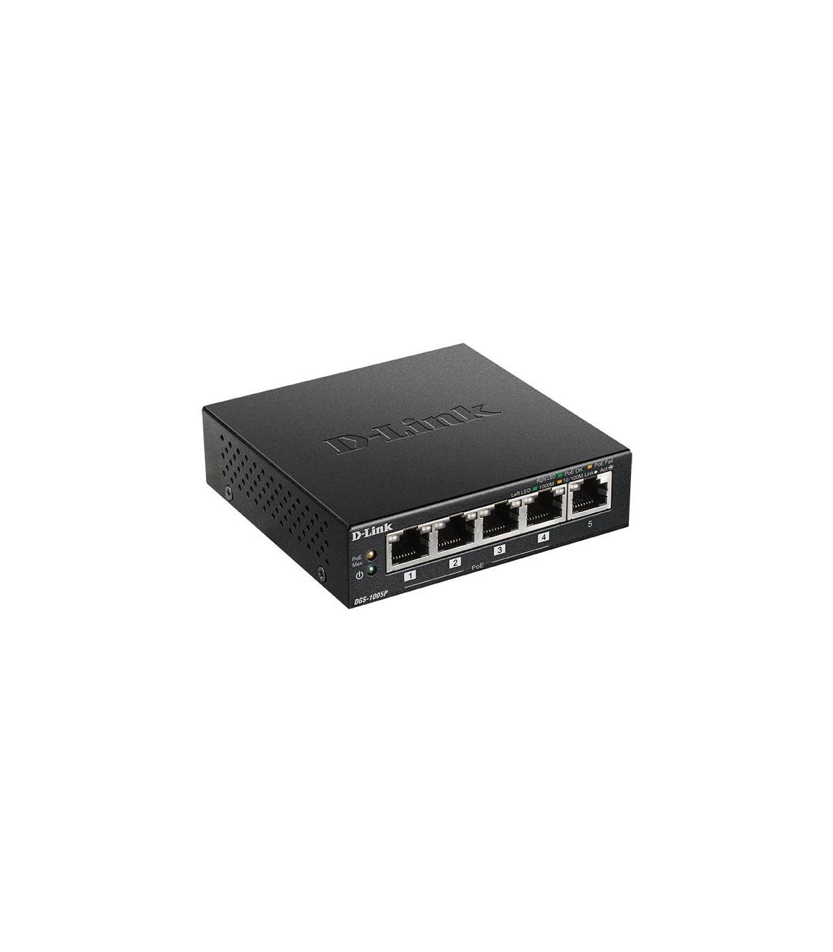 D-Link DGS-1005P E switch No administrado Gigabit Ethernet (10 100 1000) Energía sobre Ethernet (PoE) Negro