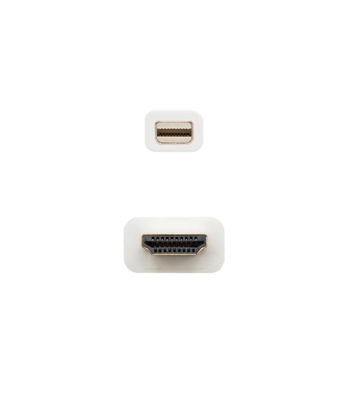 Nanocable Cable conversor Mini DP a HDMI, Mini DP M - HDMI M, Blanco, 2.0 M