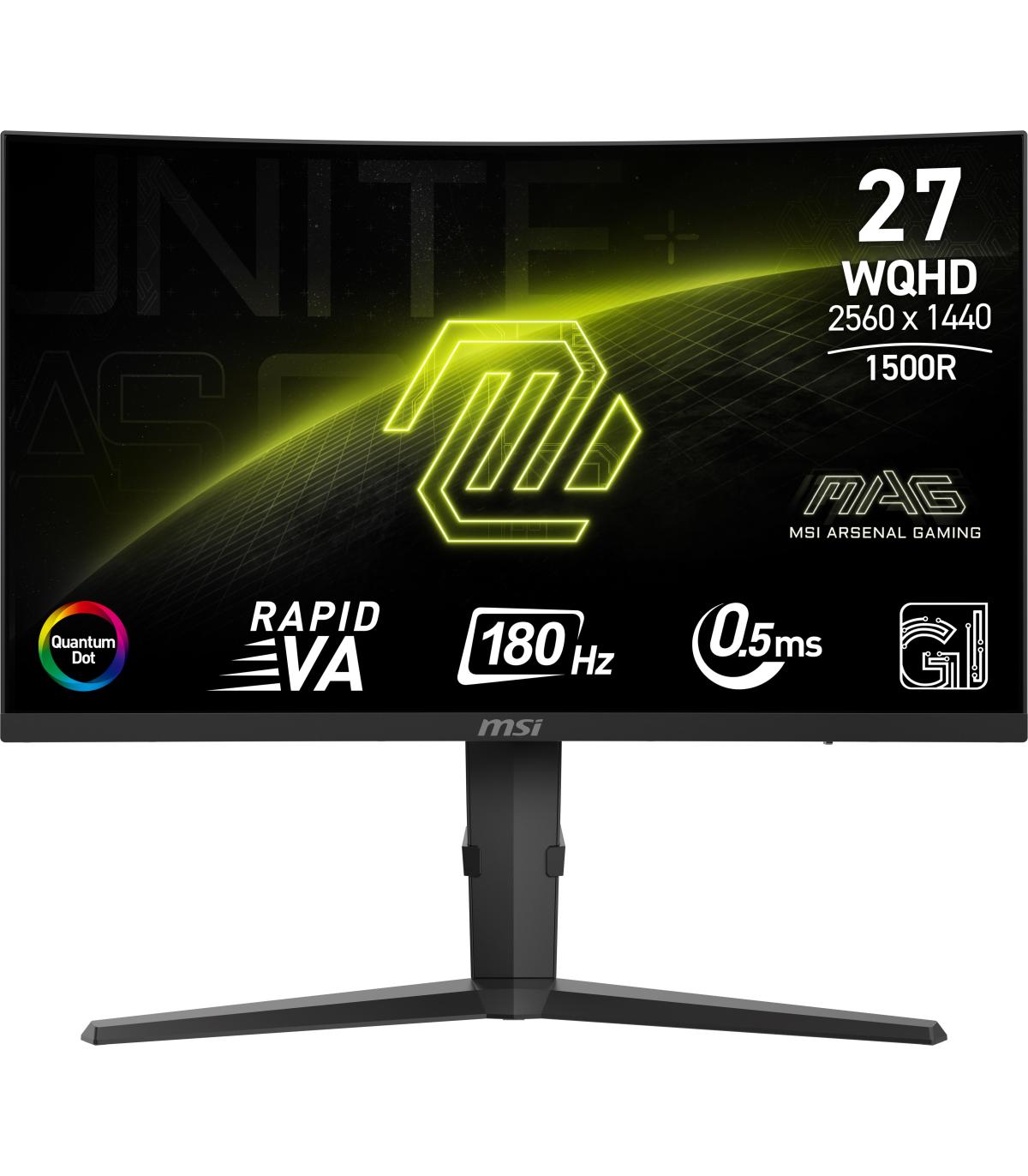 MSI MONITOR MAG 275CQRF QD E2. 27". CURVO 1500R. 2560X1440. 180HZ. NEGRO