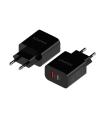 AISENS Cargador 20W, 1xUSB-C PD3.0, 1xUSB-A QC3.0, Negro